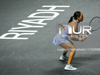 RIYADH, SAUDI ARABIA - NOVEMBER 05: Jessica Pegula of USA during her match against Barbora Krejcikova of Czech Republic, on day 4 of the 202...