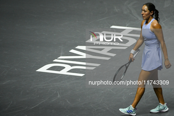 RIYADH, SAUDI ARABIA - NOVEMBER 05: Jessica Pegula of USA during her match against Barbora Krejcikova of Czech Republic, on day 4 of the 202...