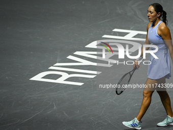 RIYADH, SAUDI ARABIA - NOVEMBER 05: Jessica Pegula of USA during her match against Barbora Krejcikova of Czech Republic, on day 4 of the 202...