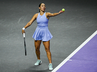 RIYADH, SAUDI ARABIA - NOVEMBER 05: Jessica Pegula of USA during her match against Barbora Krejcikova of Czech Republic, on day 4 of the 202...