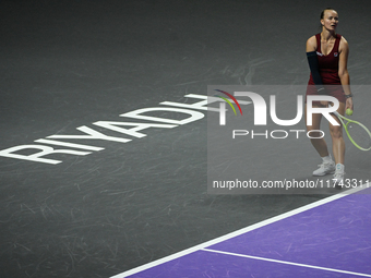 RIYADH, SAUDI ARABIA - NOVEMBER 05: Barbora Krejcikova of Czech Republic during her match against Jessica Pegula of USA, on day 4 of the 202...