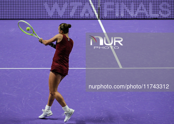 RIYADH, SAUDI ARABIA - NOVEMBER 05: Barbora Krejcikova of Czech Republic during her match against Jessica Pegula of USA, on day 4 of the 202...