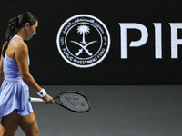 RIYADH, SAUDI ARABIA - NOVEMBER 05: Jessica Pegula of USA arrives ahead of her match against Barbora Krejcikova of Czech Republic, on day 4...