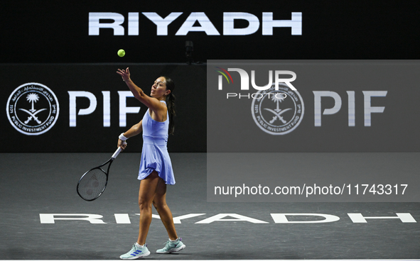 RIYADH, SAUDI ARABIA - NOVEMBER 05: Jessica Pegula of USA arrives ahead of her match against Barbora Krejcikova of Czech Republic, on day 4...