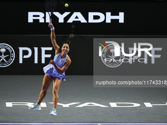 RIYADH, SAUDI ARABIA - NOVEMBER 05: Jessica Pegula of USA arrives ahead of her match against Barbora Krejcikova of Czech Republic, on day 4...