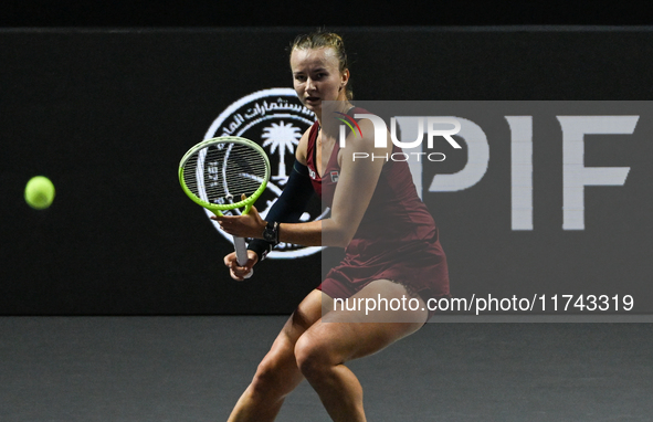 RIYADH, SAUDI ARABIA - NOVEMBER 05: Barbora Krejcikova of Czech Republic during her match against Jessica Pegula of USA, on day 4 of the 202...