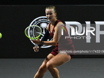 RIYADH, SAUDI ARABIA - NOVEMBER 05: Barbora Krejcikova of Czech Republic during her match against Jessica Pegula of USA, on day 4 of the 202...