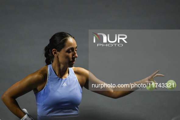 RIYADH, SAUDI ARABIA - NOVEMBER 05: Jessica Pegula of USA arrives ahead of her match against Barbora Krejcikova of Czech Republic, on day 4...