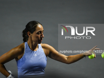 RIYADH, SAUDI ARABIA - NOVEMBER 05: Jessica Pegula of USA arrives ahead of her match against Barbora Krejcikova of Czech Republic, on day 4...