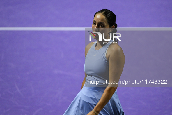 RIYADH, SAUDI ARABIA - NOVEMBER 05: Jessica Pegula of USA during her match against Barbora Krejcikova of Czech Republic, on day 4 of the 202...