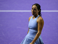 RIYADH, SAUDI ARABIA - NOVEMBER 05: Jessica Pegula of USA during her match against Barbora Krejcikova of Czech Republic, on day 4 of the 202...