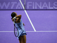 RIYADH, SAUDI ARABIA - NOVEMBER 05: Jessica Pegula of USA during her match against Barbora Krejcikova of Czech Republic, on day 4 of the 202...