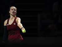 RIYADH, SAUDI ARABIA - NOVEMBER 05: Barbora Krejcikova of Czech Republic during her match against Jessica Pegula of USA, on day 4 of the 202...