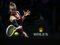 RIYADH, SAUDI ARABIA - NOVEMBER 05: Barbora Krejcikova of Czech Republic during her match against Jessica Pegula of USA, on day 4 of the 202...