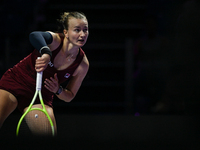 RIYADH, SAUDI ARABIA - NOVEMBER 05: Barbora Krejcikova of Czech Republic during her match against Jessica Pegula of USA, on day 4 of the 202...