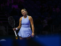 RIYADH, SAUDI ARABIA - NOVEMBER 05: Jessica Pegula of USA during her match against Barbora Krejcikova of Czech Republic, on day 4 of the 202...