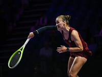 RIYADH, SAUDI ARABIA - NOVEMBER 05: Barbora Krejcikova of Czech Republic during her match against Jessica Pegula of USA, on day 4 of the 202...