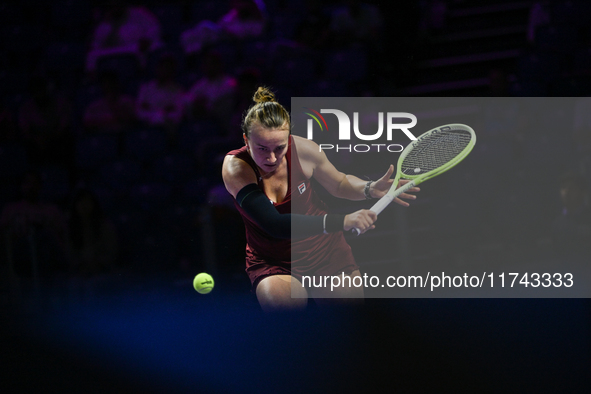 RIYADH, SAUDI ARABIA - NOVEMBER 05: Barbora Krejcikova of Czech Republic during her match against Jessica Pegula of USA, on day 4 of the 202...