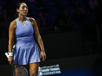 RIYADH, SAUDI ARABIA - NOVEMBER 05: Jessica Pegula of USA during her match against Barbora Krejcikova of Czech Republic, on day 4 of the 202...