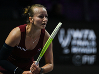 RIYADH, SAUDI ARABIA - NOVEMBER 05: Barbora Krejcikova of Czech Republic during her match against Jessica Pegula of USA, on day 4 of the 202...