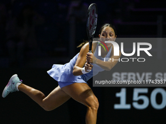 RIYADH, SAUDI ARABIA - NOVEMBER 05: Jessica Pegula of USA during her match against Barbora Krejcikova of Czech Republic, on day 4 of the 202...