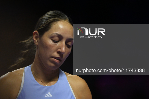 RIYADH, SAUDI ARABIA - NOVEMBER 05: Jessica Pegula of USA during her match against Barbora Krejcikova of Czech Republic, on day 4 of the 202...