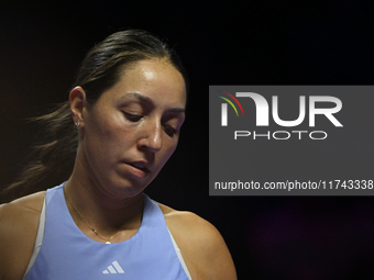 RIYADH, SAUDI ARABIA - NOVEMBER 05: Jessica Pegula of USA during her match against Barbora Krejcikova of Czech Republic, on day 4 of the 202...