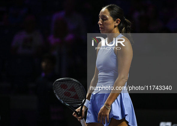 RIYADH, SAUDI ARABIA - NOVEMBER 05: Jessica Pegula of USA during her match against Barbora Krejcikova of Czech Republic, on day 4 of the 202...