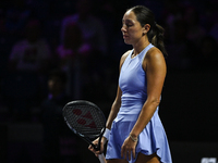 RIYADH, SAUDI ARABIA - NOVEMBER 05: Jessica Pegula of USA during her match against Barbora Krejcikova of Czech Republic, on day 4 of the 202...