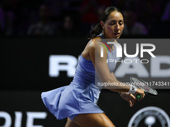 RIYADH, SAUDI ARABIA - NOVEMBER 05: Jessica Pegula of USA during her match against Barbora Krejcikova of Czech Republic, on day 4 of the 202...