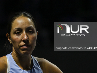 RIYADH, SAUDI ARABIA - NOVEMBER 05: Jessica Pegula of USA during her match against Barbora Krejcikova of Czech Republic, on day 4 of the 202...