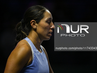 RIYADH, SAUDI ARABIA - NOVEMBER 05: Jessica Pegula of USA during her match against Barbora Krejcikova of Czech Republic, on day 4 of the 202...