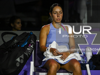 RIYADH, SAUDI ARABIA - NOVEMBER 05: Jessica Pegula of USA during her match against Barbora Krejcikova of Czech Republic, on day 4 of the 202...