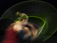 RIYADH, SAUDI ARABIA - NOVEMBER 05: Barbora Krejcikova of Czech Republic during her match against Jessica Pegula of USA, on day 4 of the 202...