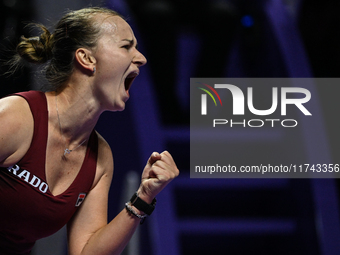 RIYADH, SAUDI ARABIA - NOVEMBER 05: Barbora Krejcikova of Czech Republic during her match against Jessica Pegula of USA, on day 4 of the 202...