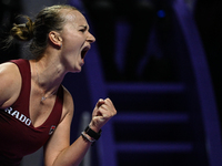 RIYADH, SAUDI ARABIA - NOVEMBER 05: Barbora Krejcikova of Czech Republic during her match against Jessica Pegula of USA, on day 4 of the 202...