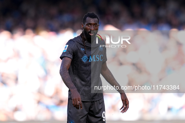 Andre-Frank Zambo Anguissa of SSC Napoli looks on during the serie Serie A Enilive match between SSC Napoli and Atalanta BC at Stadio Diego...