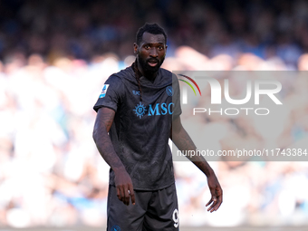 Andre-Frank Zambo Anguissa of SSC Napoli looks on during the serie Serie A Enilive match between SSC Napoli and Atalanta BC at Stadio Diego...