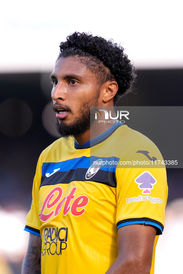 Ederson of Atalanta BC looks on during the serie Serie A Enilive match between SSC Napoli and Atalanta BC at Stadio Diego Armando Maradona o...