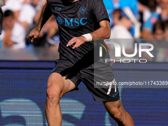 Khvicha Kvaratskhelia of SSC Napoli during the serie Serie A Enilive match between SSC Napoli and Atalanta BC at Stadio Diego Armando Marado...