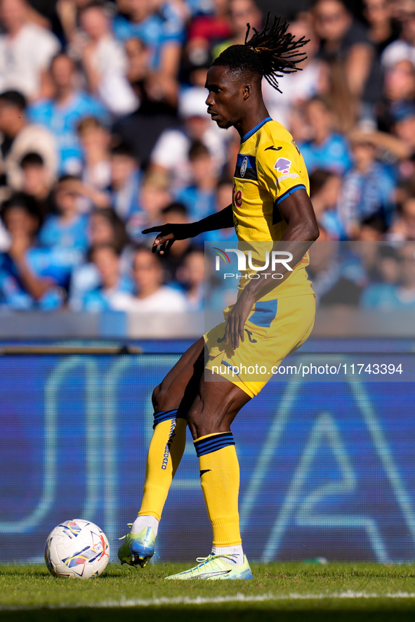 Odilon Kossounou of Atalanta BC during the serie Serie A Enilive match between SSC Napoli and Atalanta BC at Stadio Diego Armando Maradona o...