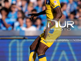 Odilon Kossounou of Atalanta BC during the serie Serie A Enilive match between SSC Napoli and Atalanta BC at Stadio Diego Armando Maradona o...