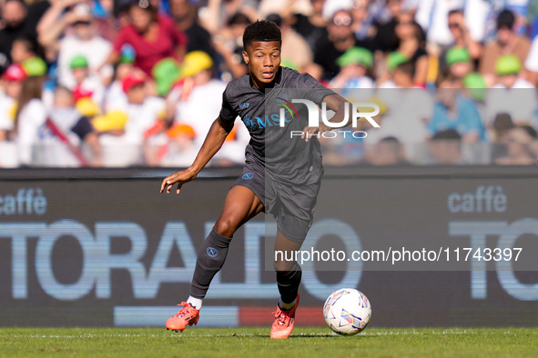 David Neres of SSC Napoli during the serie Serie A Enilive match between SSC Napoli and Atalanta BC at Stadio Diego Armando Maradona on Nove...