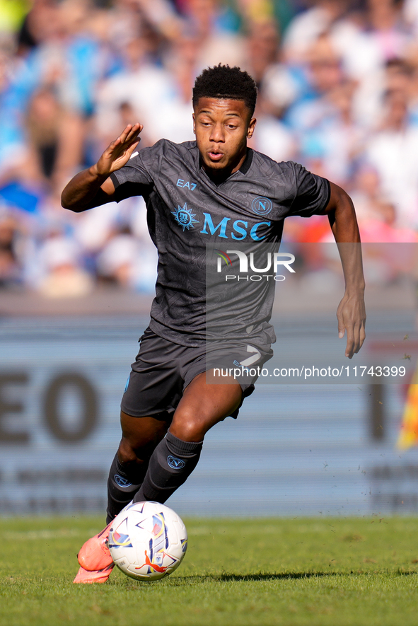 David Neres of SSC Napoli during the serie Serie A Enilive match between SSC Napoli and Atalanta BC at Stadio Diego Armando Maradona on Nove...