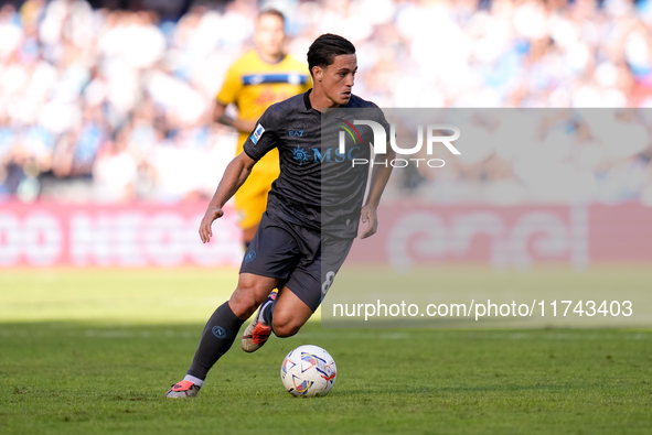 Giacomo Raspadori of SSC Napoli during the serie Serie A Enilive match between SSC Napoli and Atalanta BC at Stadio Diego Armando Maradona o...