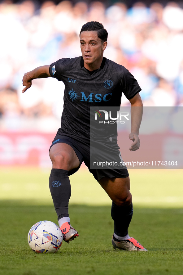 Giacomo Raspadori of SSC Napoli during the serie Serie A Enilive match between SSC Napoli and Atalanta BC at Stadio Diego Armando Maradona o...