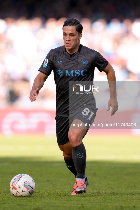 Giacomo Raspadori of SSC Napoli during the serie Serie A Enilive match between SSC Napoli and Atalanta BC at Stadio Diego Armando Maradona o...