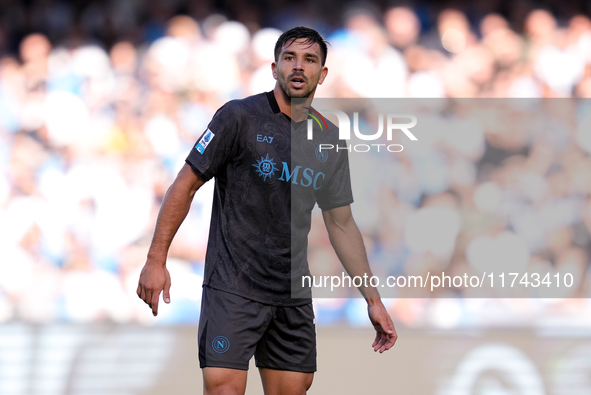 Giovanni Simeone of SSC Napoli looks on during the serie Serie A Enilive match between SSC Napoli and Atalanta BC at Stadio Diego Armando Ma...