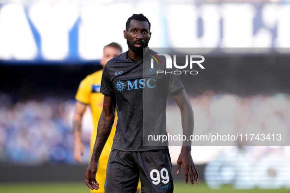 Andre-Frank Zambo Anguissa of SSC Napoli looks on during the serie Serie A Enilive match between SSC Napoli and Atalanta BC at Stadio Diego...