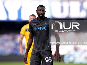 Andre-Frank Zambo Anguissa of SSC Napoli looks on during the serie Serie A Enilive match between SSC Napoli and Atalanta BC at Stadio Diego...